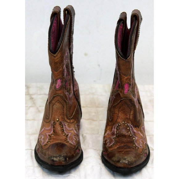 Smokey Mountain Cowboy Cowgirl boots Western Pink Girls 8.5R Country Horseback - Picture 2 of 10